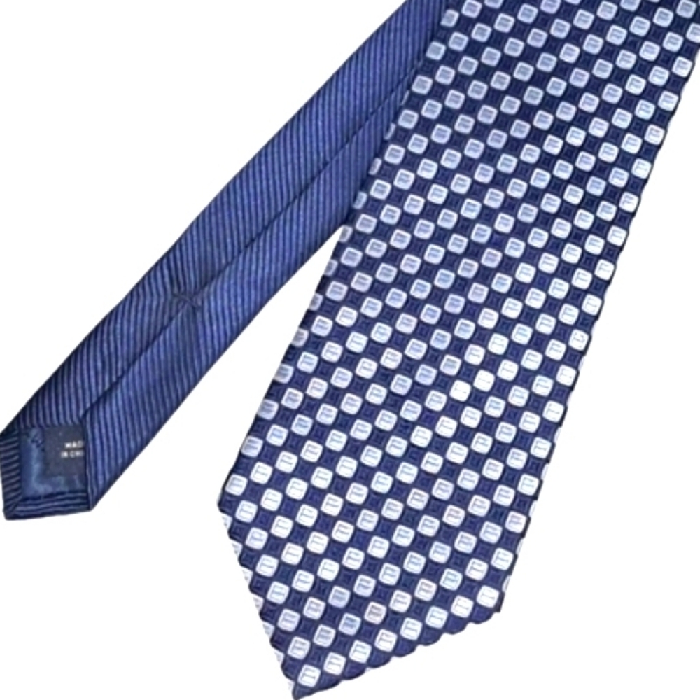 Tommy Hilfiger Men's Tie Blue and White Necktie